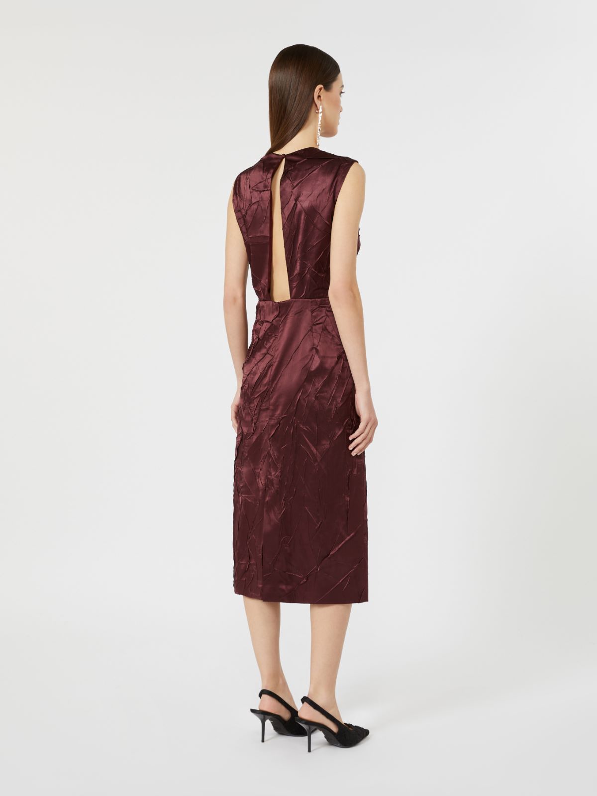 Satin princess-line dress - BORDEAUX - Max Mara - 3