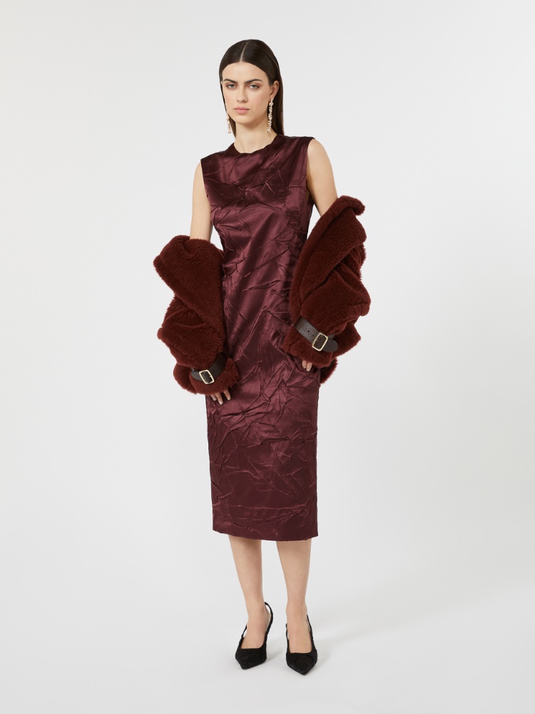 Satin princess-line dress - BORDEAUX