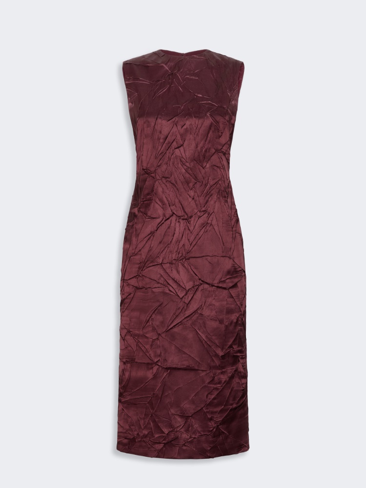 Satin princess-line dress - BORDEAUX
