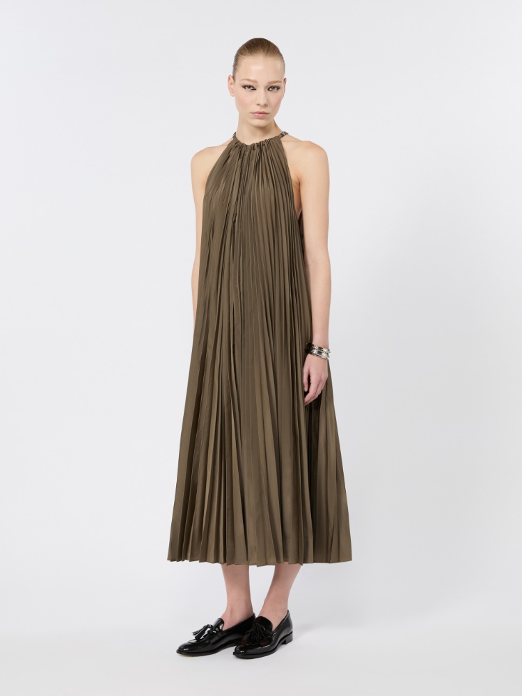 Vestido sin mangas de tafetán plisado - FANGO - 2