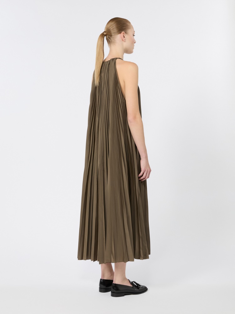 Vestido sin mangas de tafetán plisado - FANGO - 3