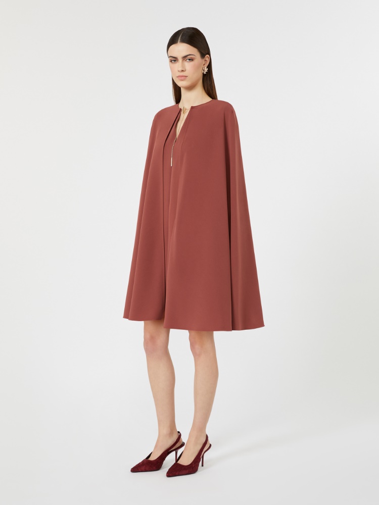 Robe courte effet cape en cady - VIEUX ROSE - Max Mara - 2