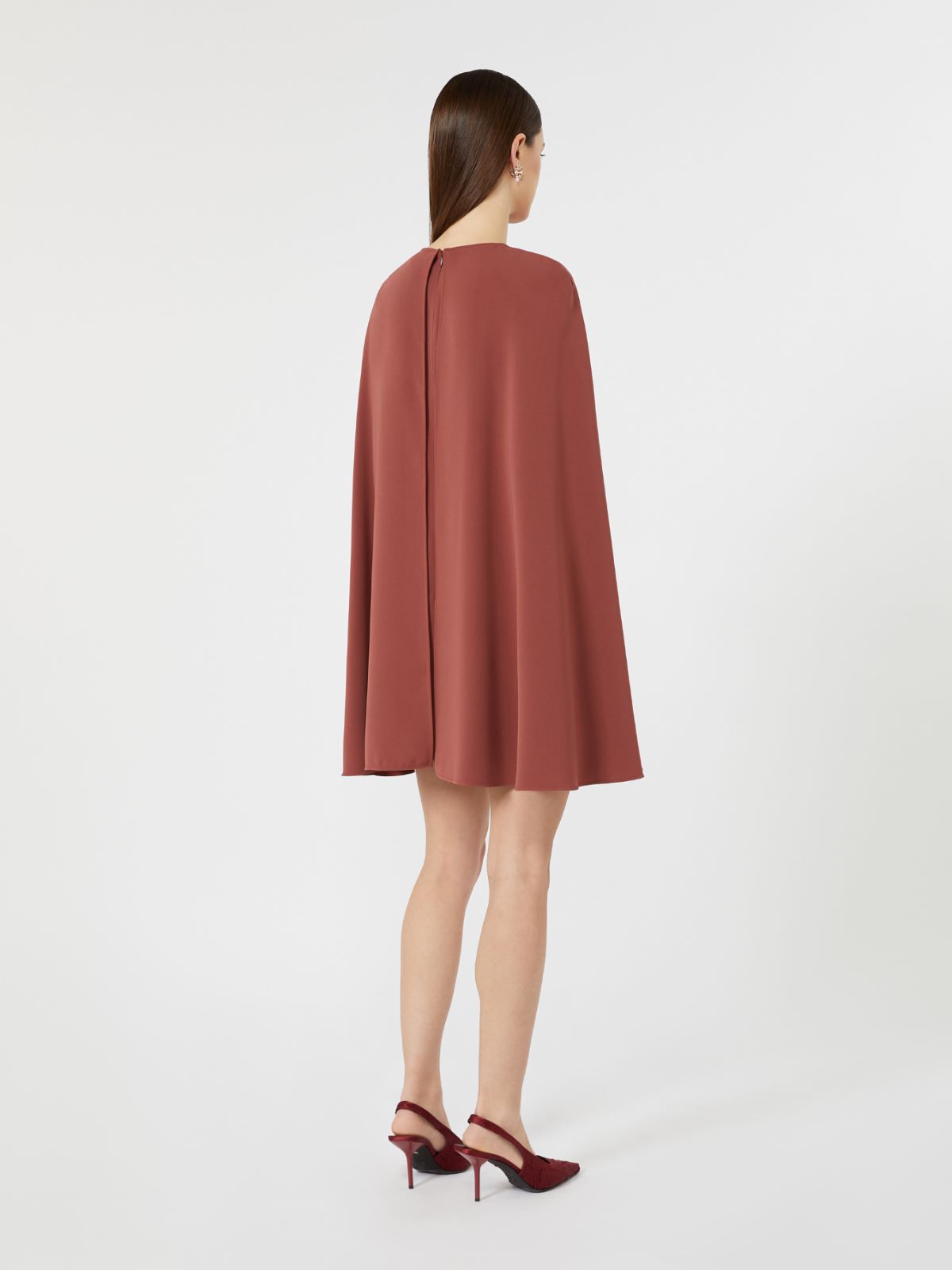 Robe courte effet cape en cady - VIEUX ROSE - Max Mara - 3