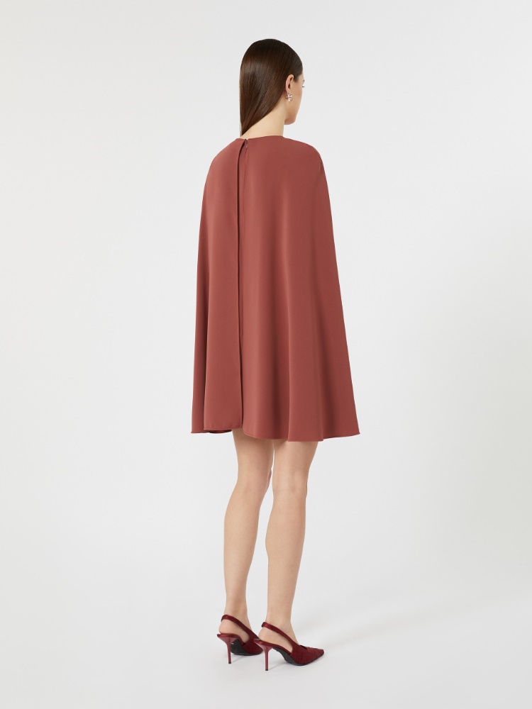 Robe courte effet cape en cady - VIEUX ROSE - Max Mara - 3