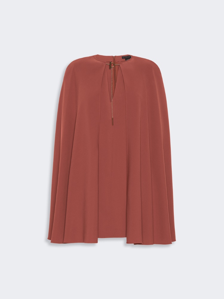 Robe courte effet cape en cady - VIEUX ROSE