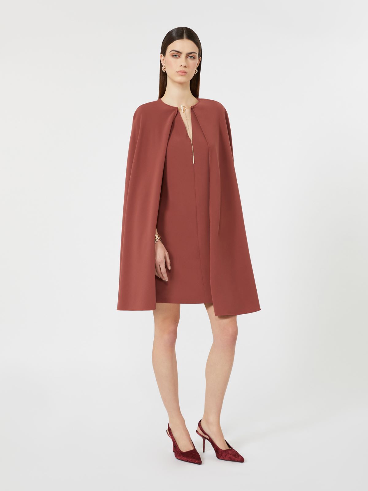 Robe courte effet cape en cady - VIEUX ROSE - Max Mara