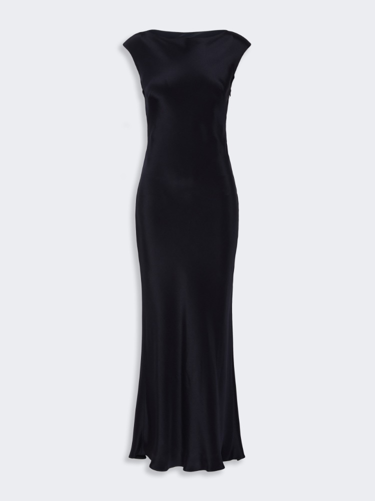 Slim-fit silk crepe de chine dress - ULTRAMARINE