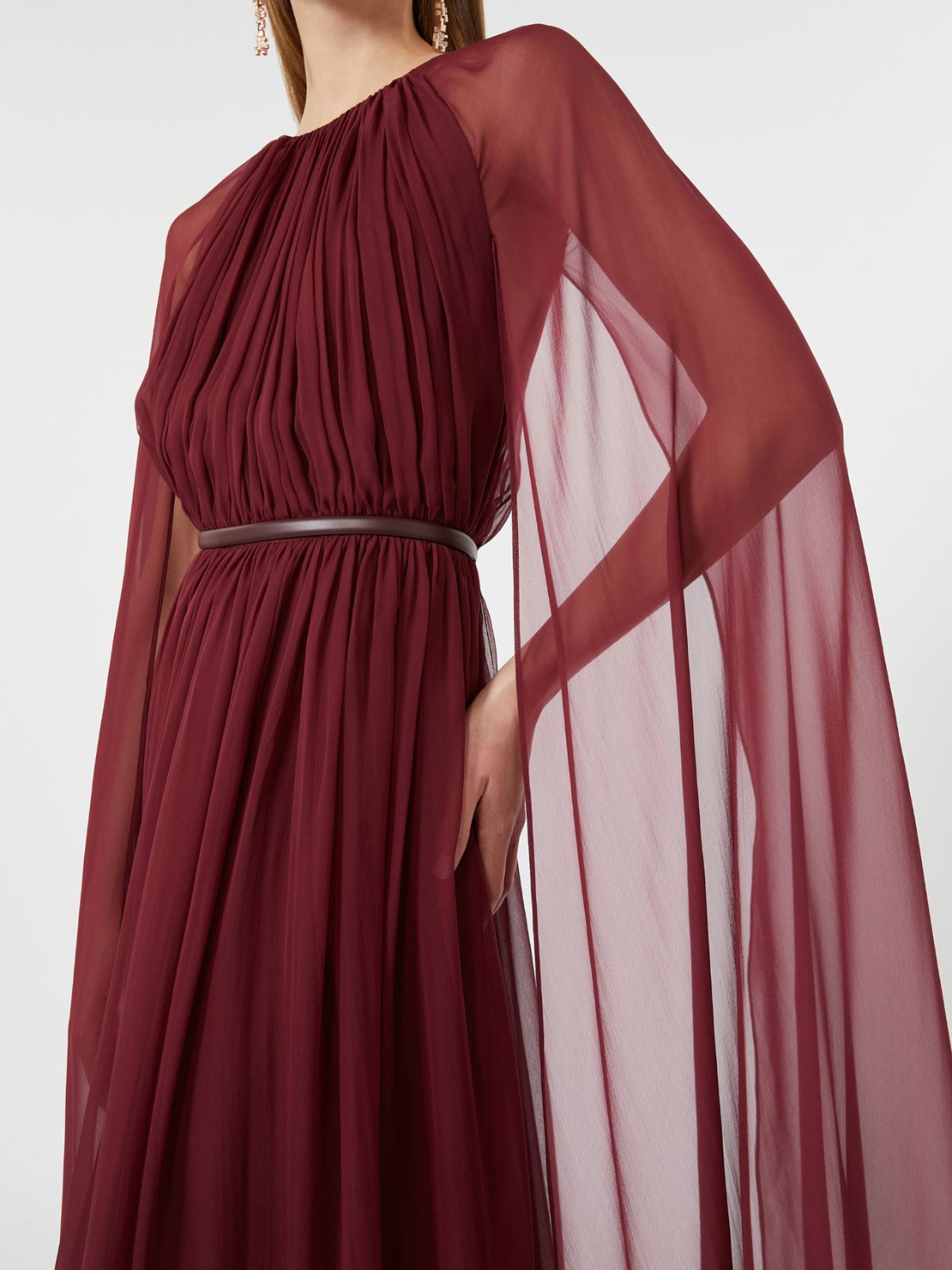 Silk chiffon dress - BORDEAUX - Max Mara - 4