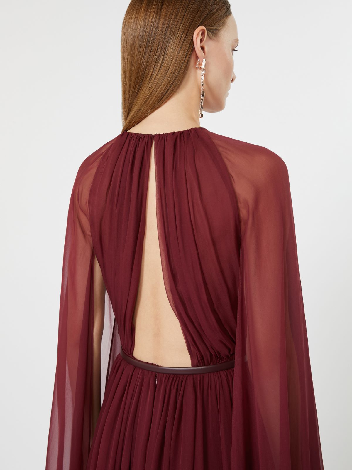 Silk chiffon dress - BORDEAUX - Max Mara - 5