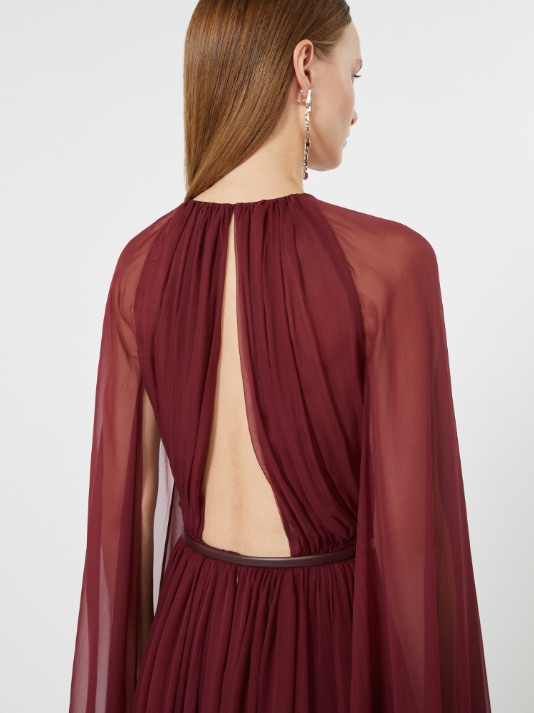 Silk chiffon dress - BORDEAUX - Max Mara - 5