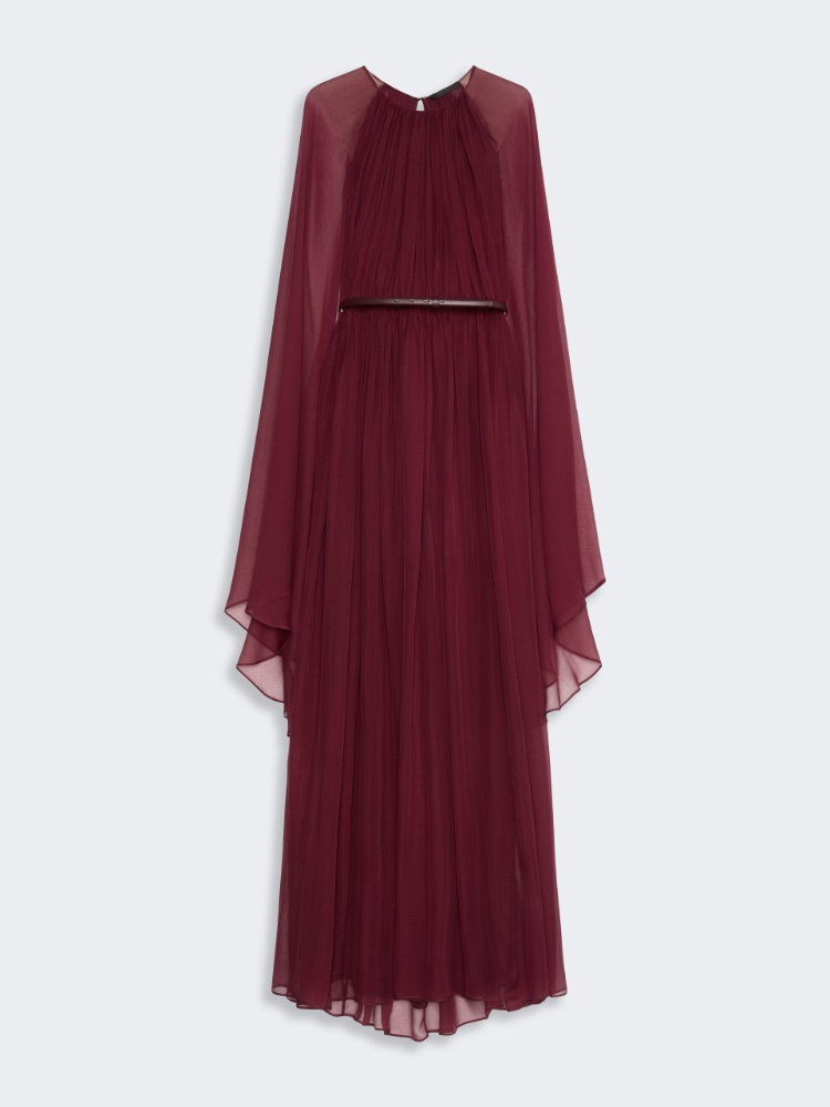 Silk chiffon dress - BORDEAUX