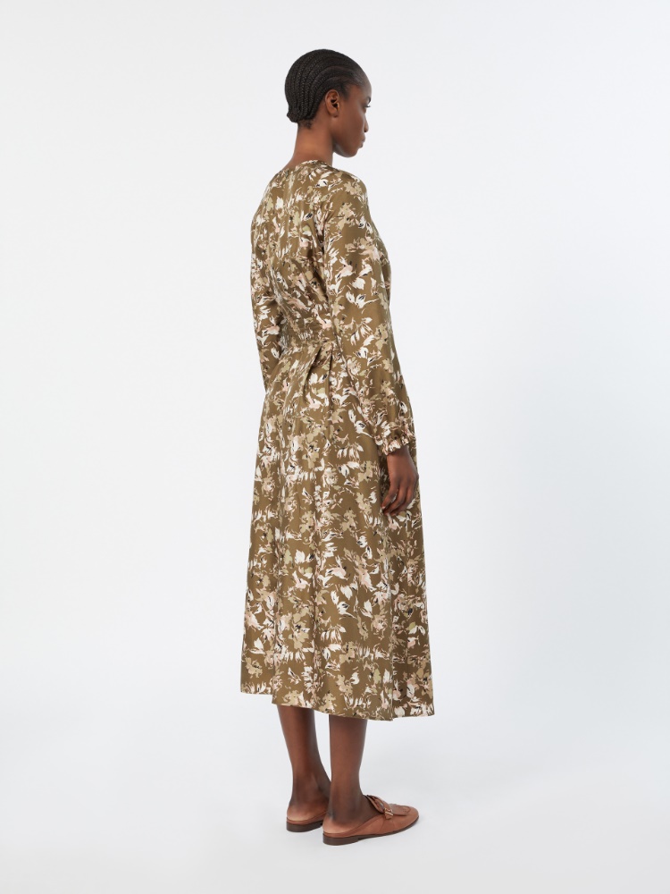 Printed silk twill dress - KAKI - Max Mara - 3