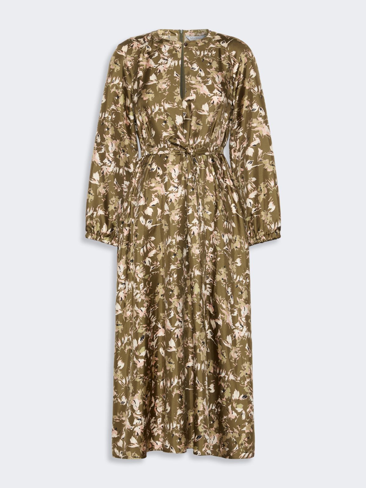 Printed silk twill dress - KAKI - Max Mara - 5