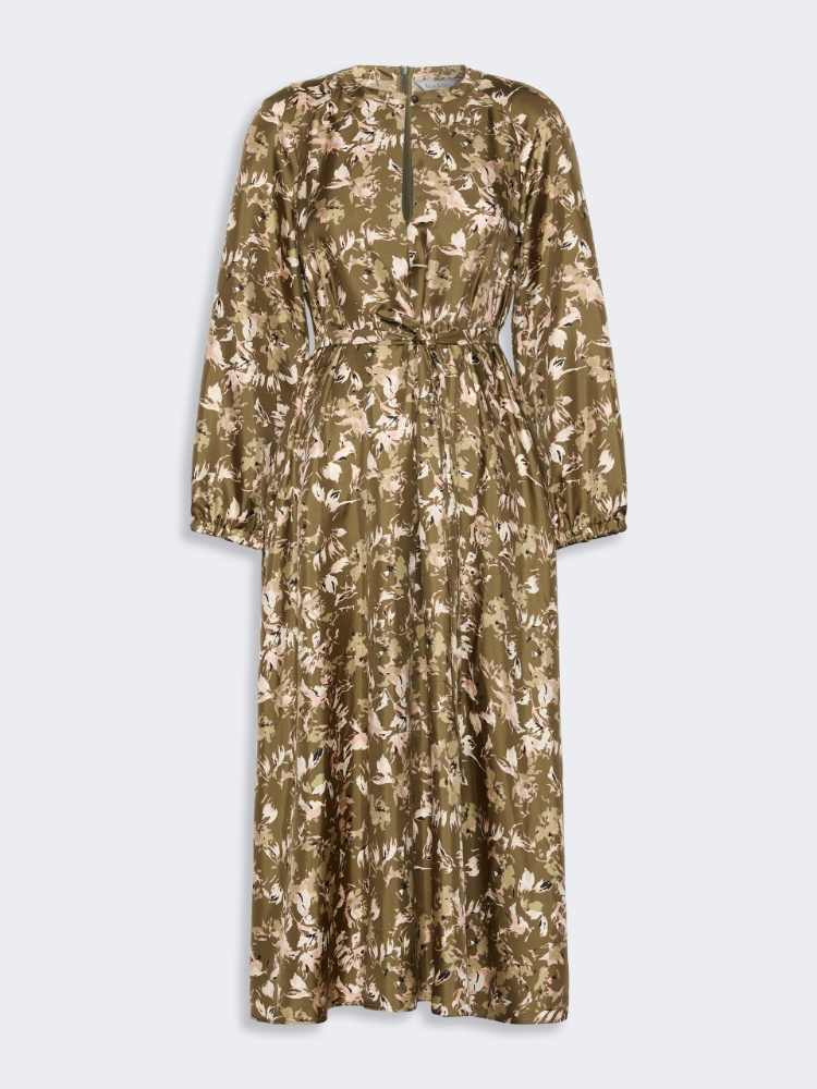 Printed silk twill dress - KAKI - Max Mara - 5