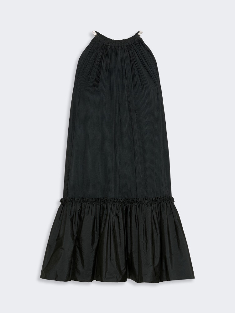 Short sleeveless dress in pleated taffeta - BLACK - Max Mara - 5