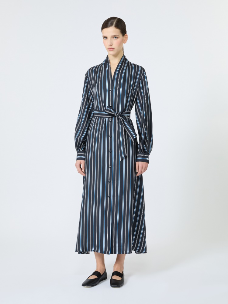 Printed twill shirt dress - ULTRAMARINE - 2