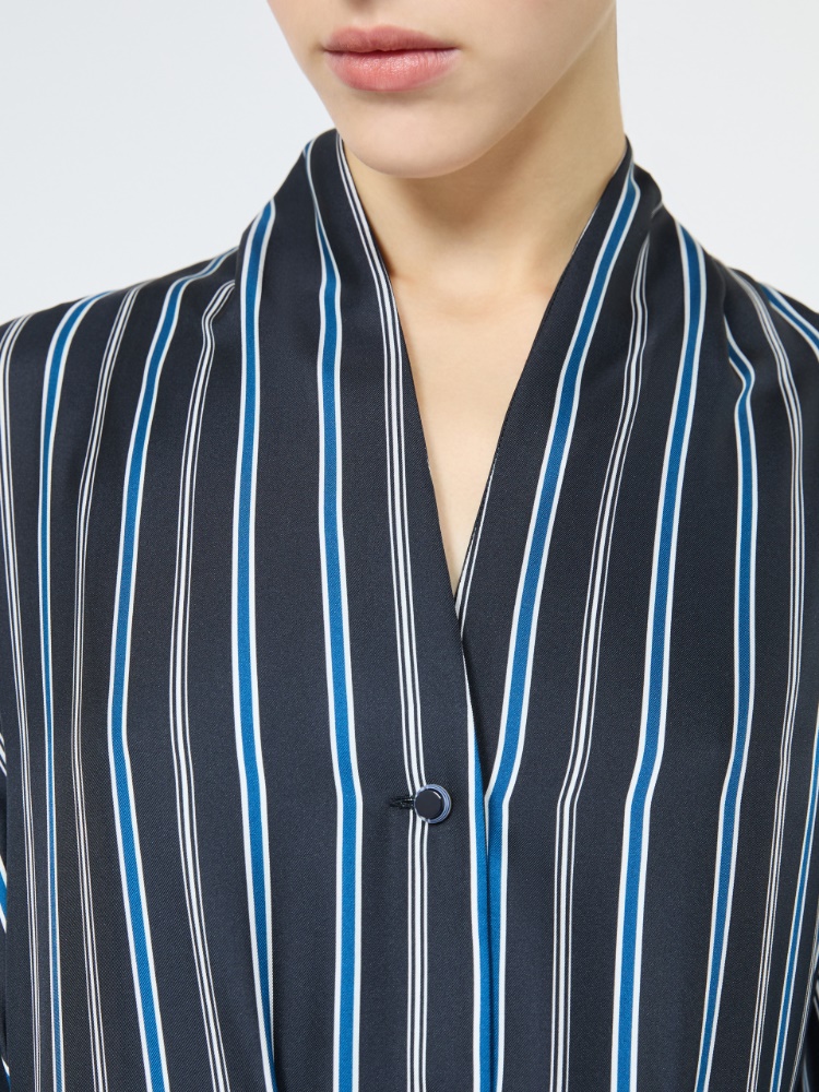 Printed twill shirt dress - ULTRAMARINE - 4
