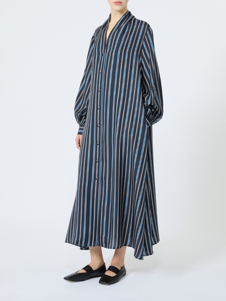 Printed twill shirt dress - ULTRAMARINE - 5