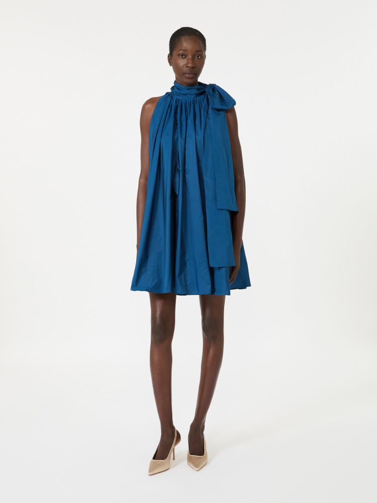 Kleid aus Satin mit Maxi-Schleife - BLAU - 2