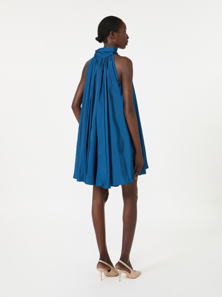 Kleid aus Satin mit Maxi-Schleife - BLAU - 3