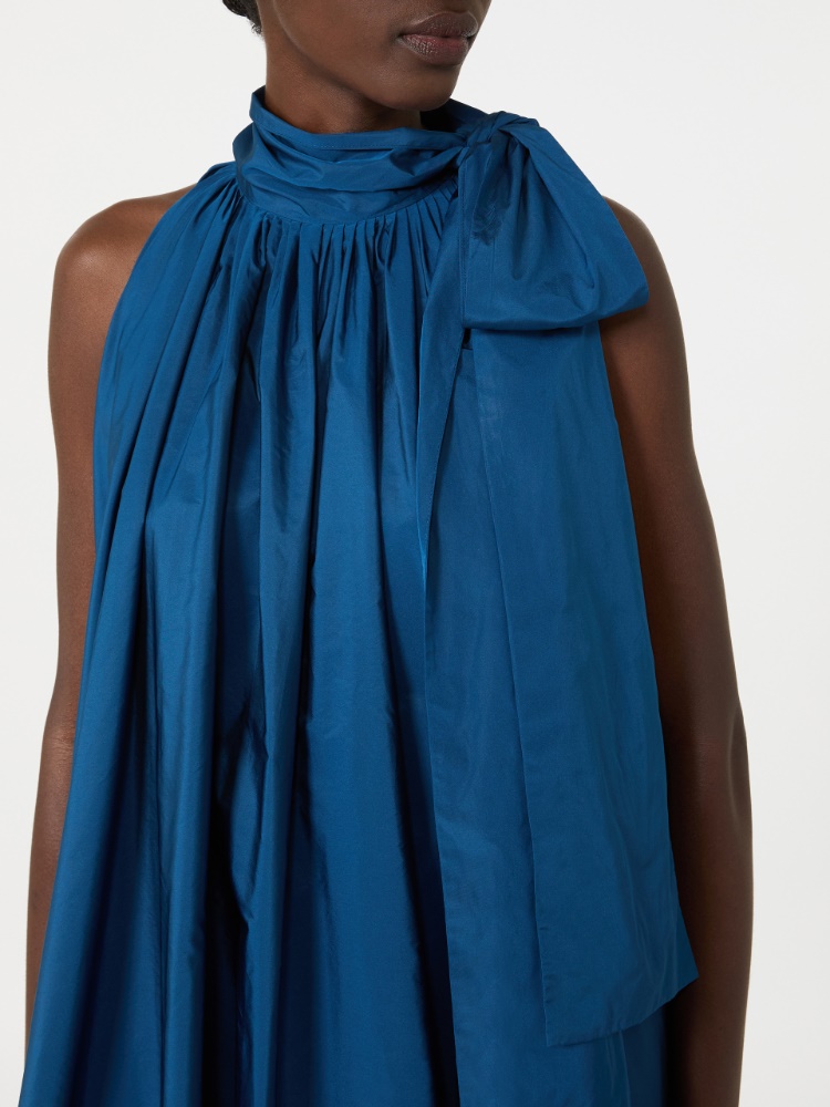 Kleid aus Satin mit Maxi-Schleife - BLAU - 4