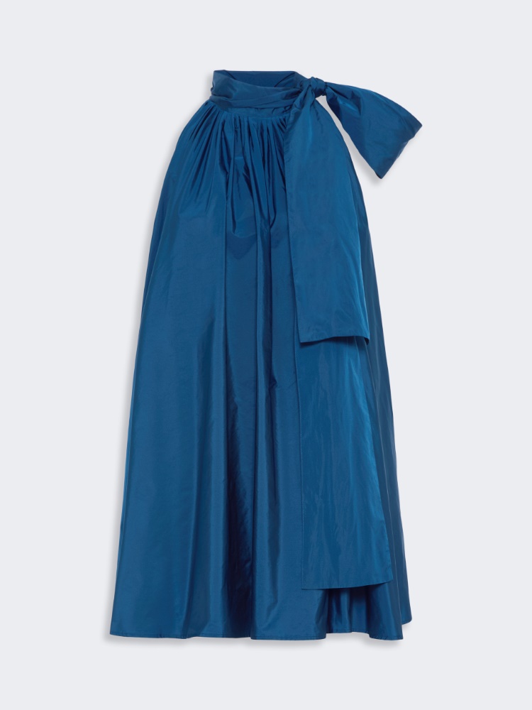 Kleid aus Satin mit Maxi-Schleife - BLAU - 5