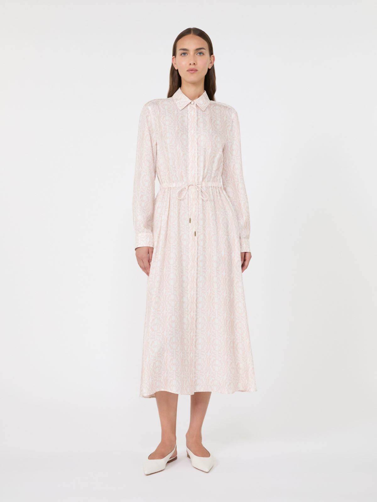 Long printed silk shirt dress - POWDER - Max Mara - 2