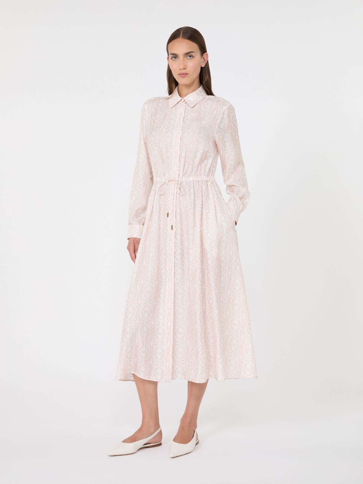 Long printed silk shirt dress - POWDER - Max Mara