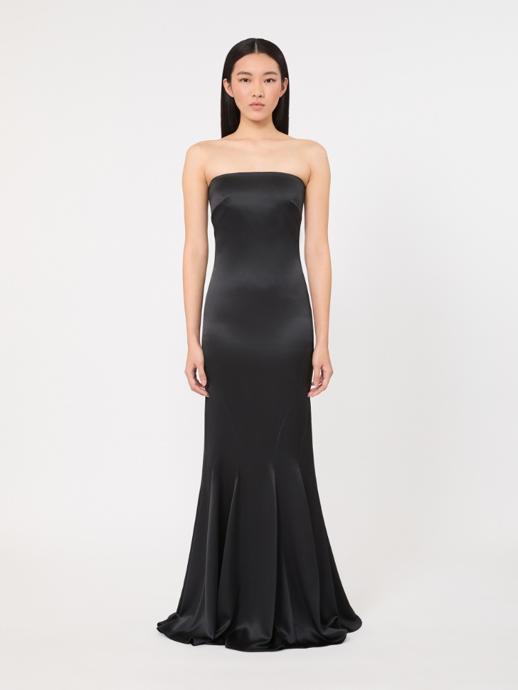 Silk satin bustier dress - DARK GREY - Max Mara - 2