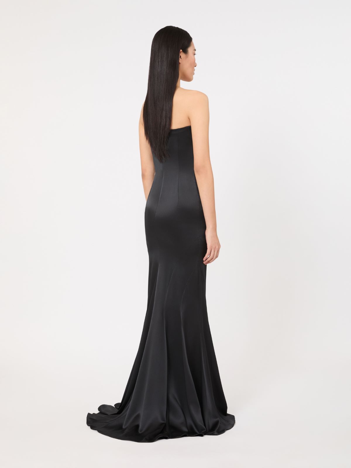 Silk satin bustier dress - DARK GREY - Max Mara - 3