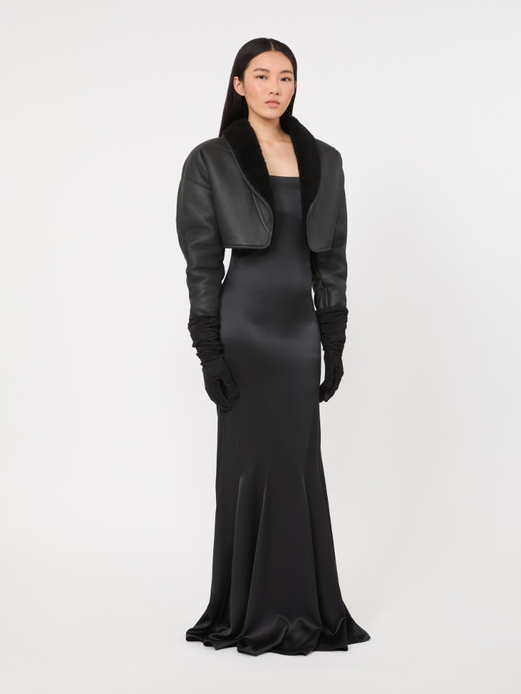 Silk satin bustier dress - DARK GREY