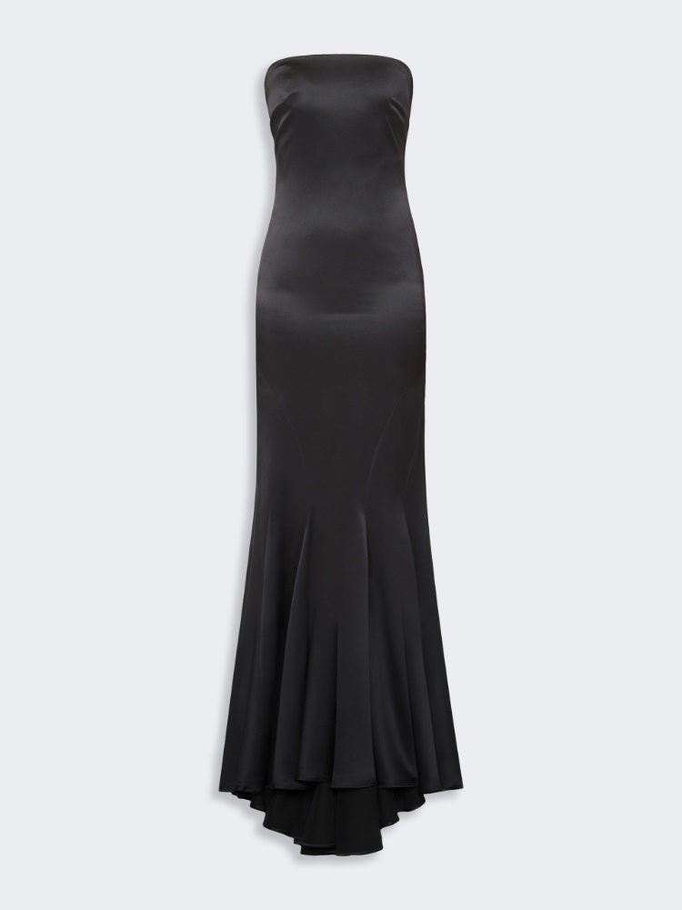Silk satin bustier dress - DARK GREY