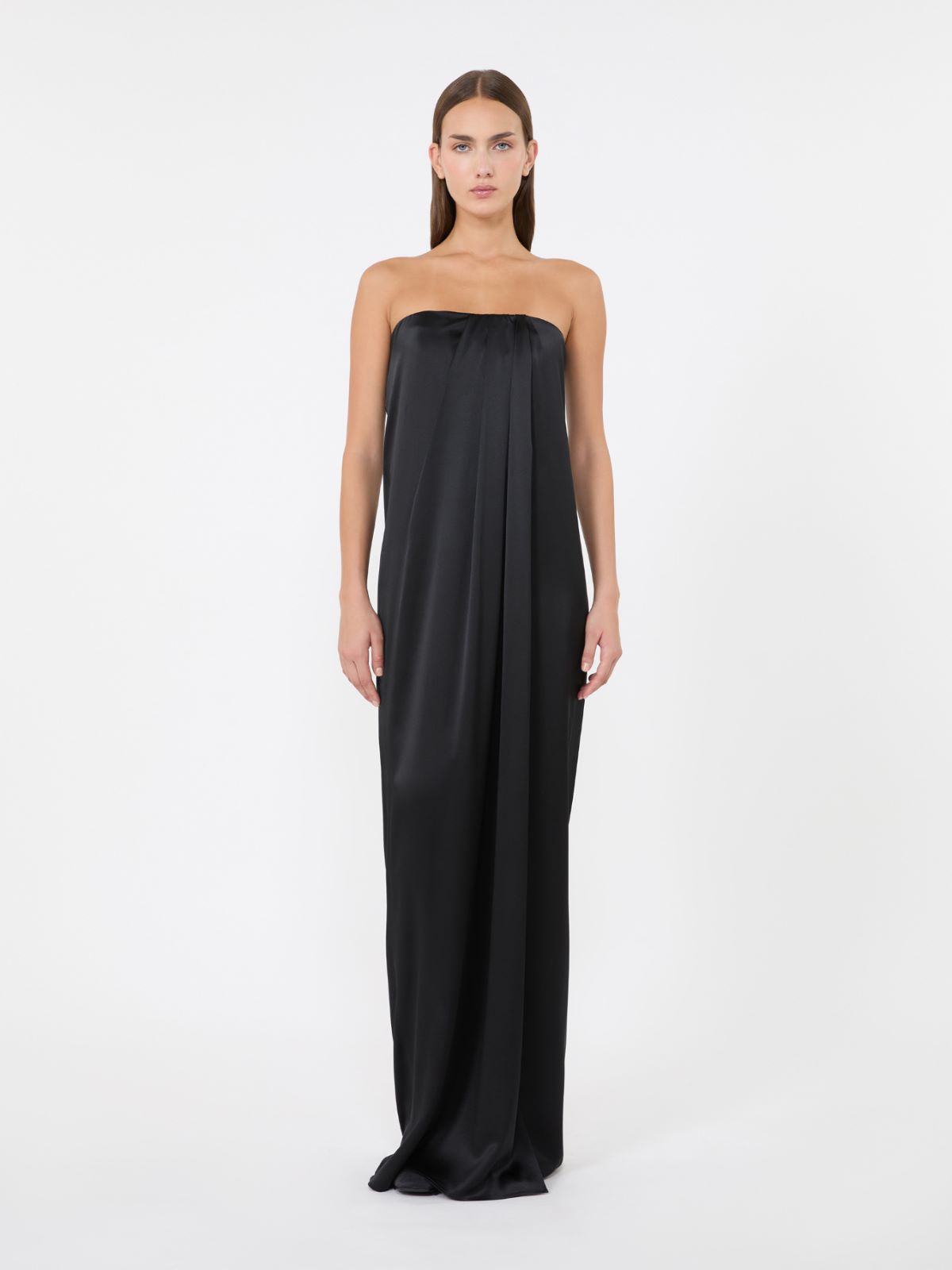 Long silk bustier dress - BLACK - Max Mara - 2