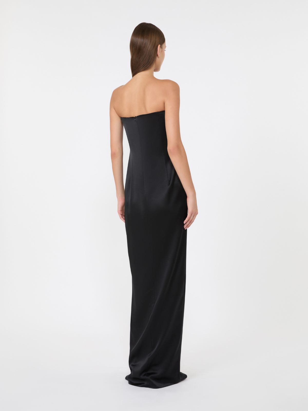 Long silk bustier dress - BLACK - Max Mara - 3
