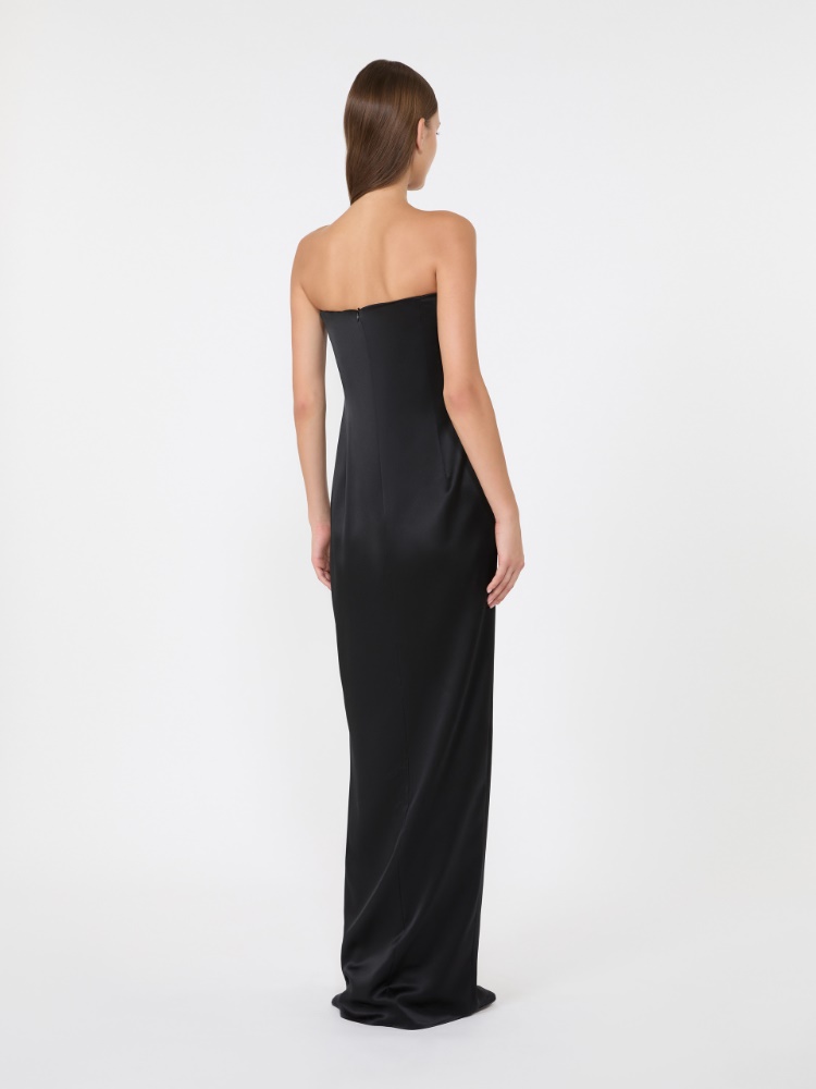 Long silk bustier dress - BLACK - Max Mara - 3
