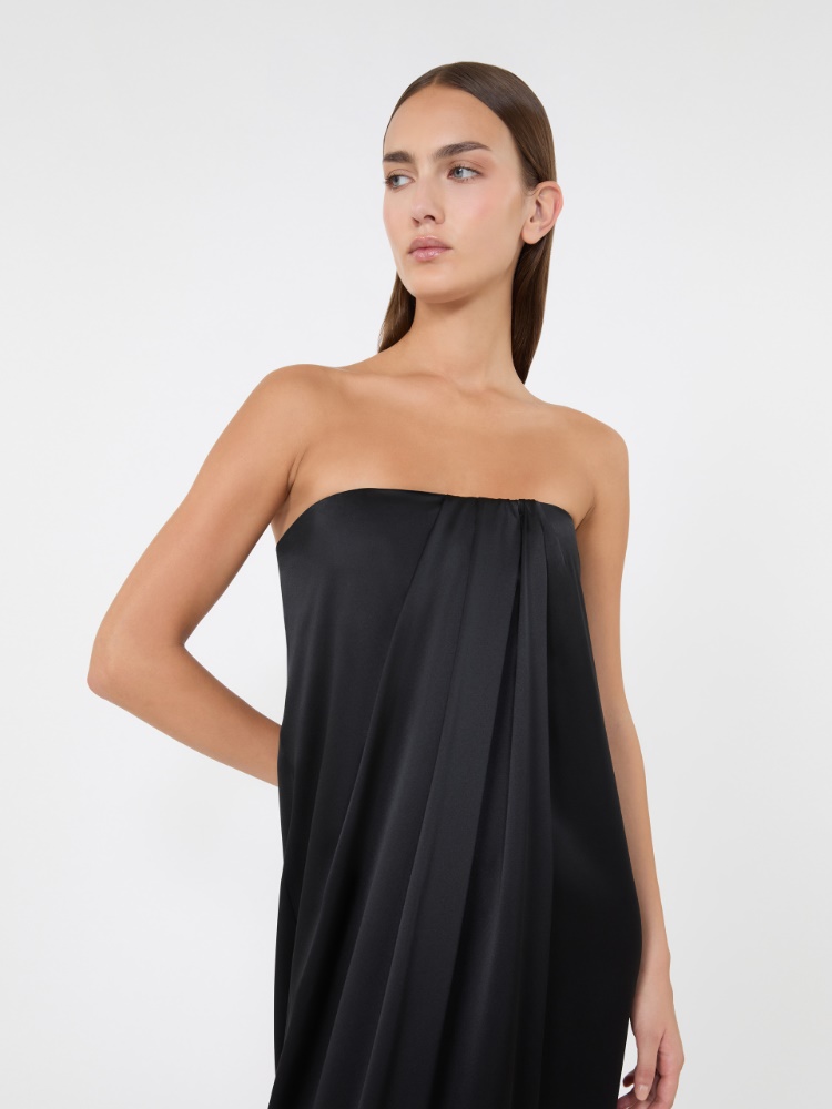 Long silk bustier dress - BLACK - Max Mara - 4