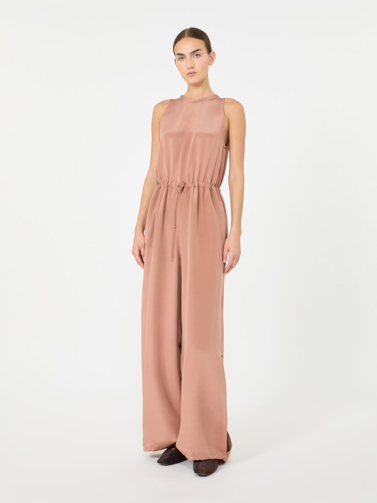 Silk crepe de chine jumpsuit - ANTIQUE ROSE - Max Mara - 2