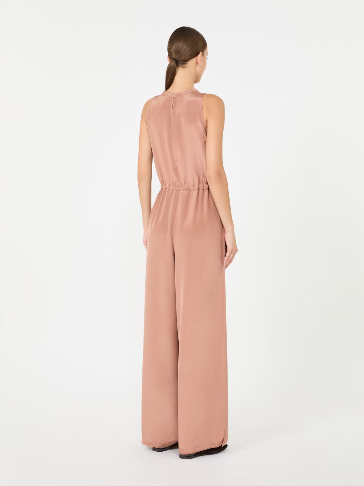 Silk crepe de chine jumpsuit - ANTIQUE ROSE - Max Mara - 3