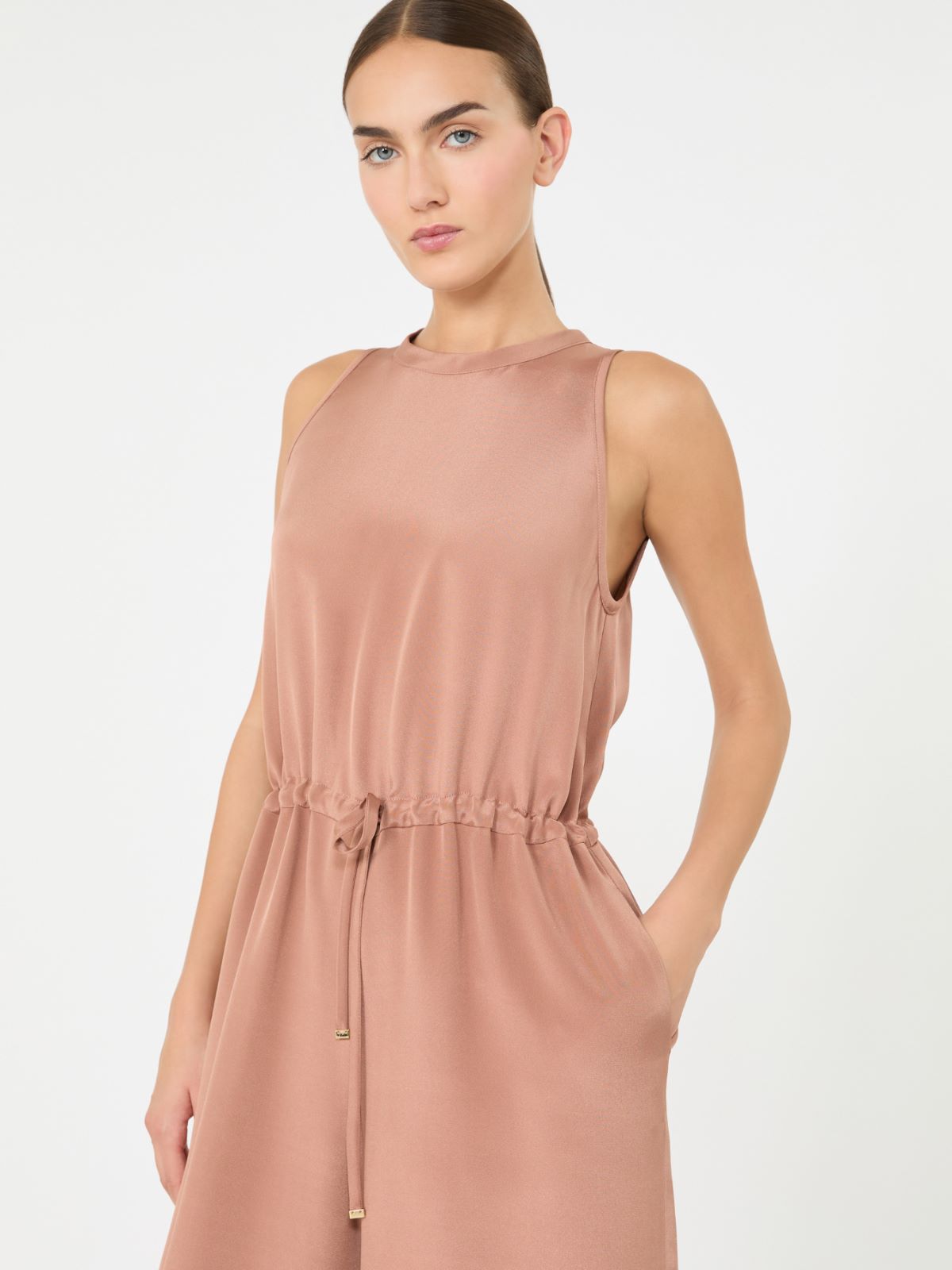 Silk crepe de chine jumpsuit - ANTIQUE ROSE - Max Mara - 4