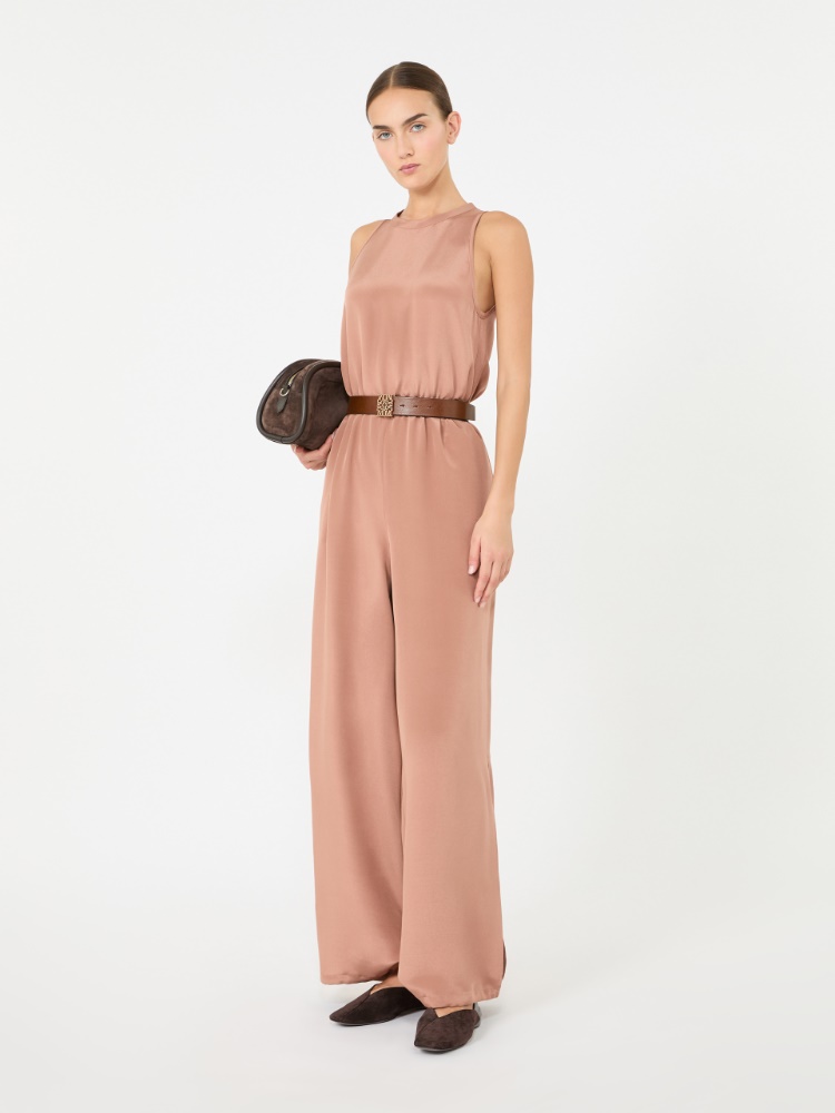 Silk crepe de chine jumpsuit - ANTIQUE ROSE - Max Mara