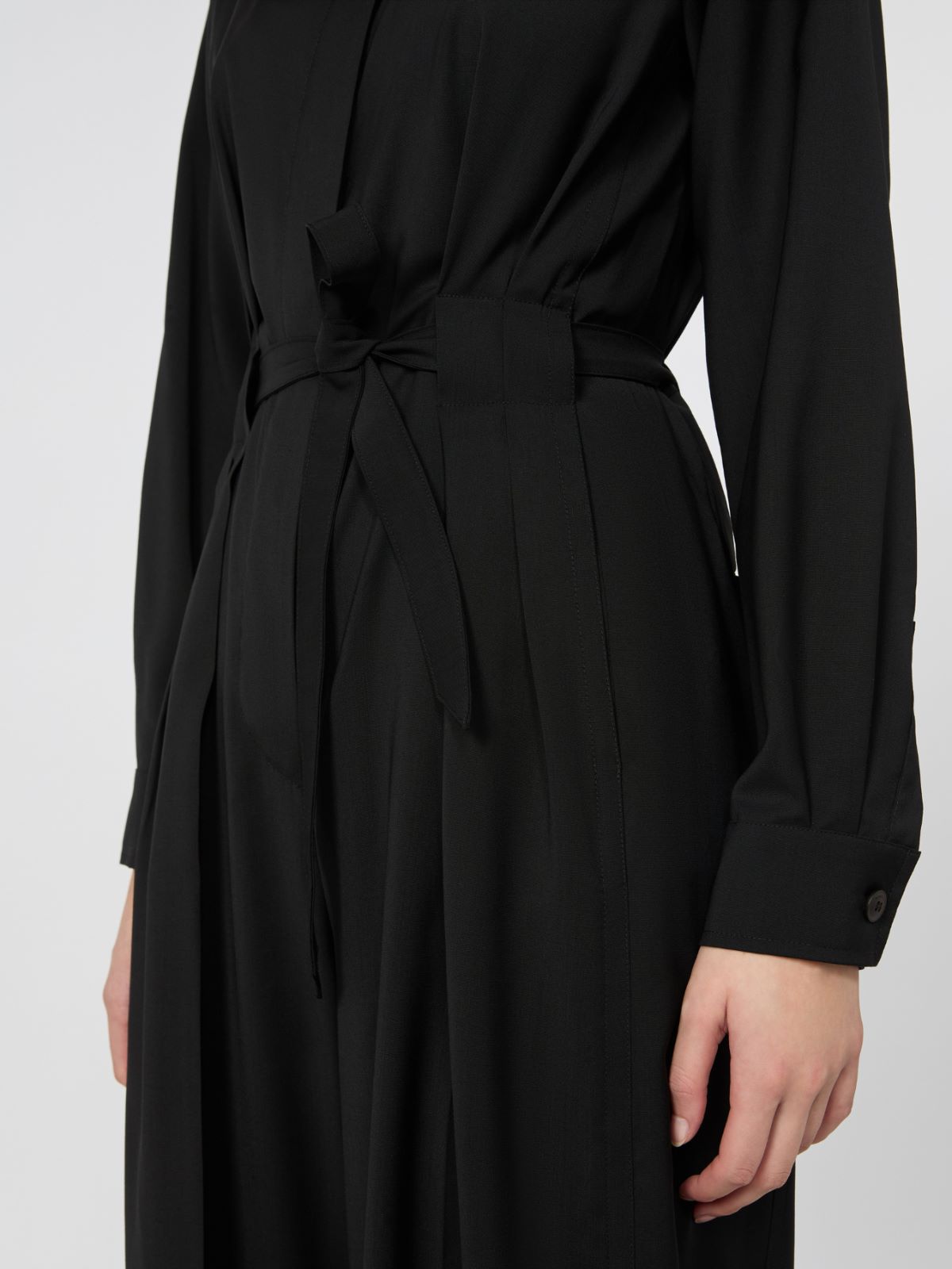 Pure wool canvas jumpsuit - BLACK - Max Mara - 4