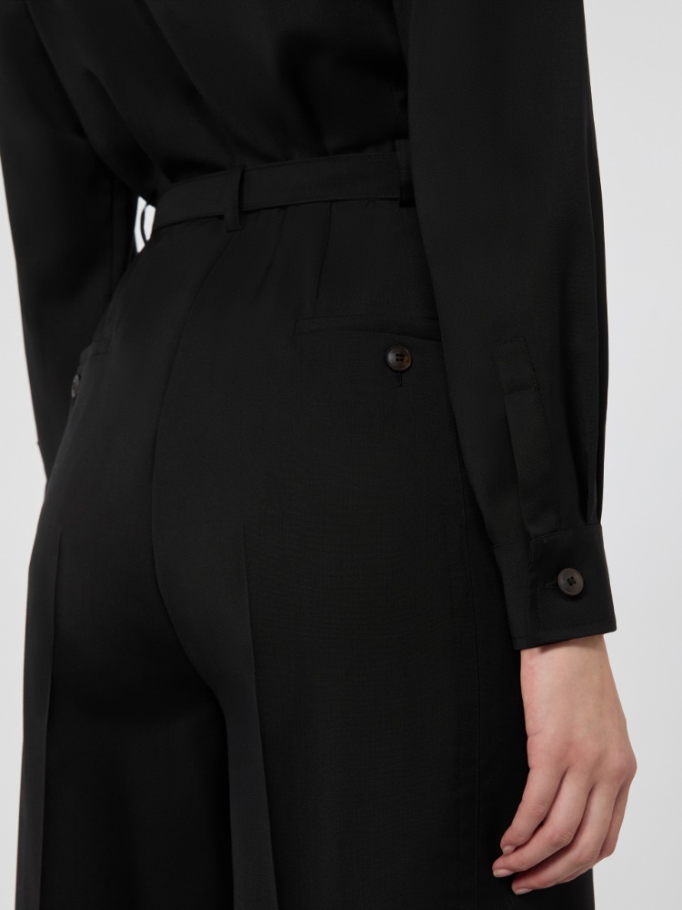 Pure wool canvas jumpsuit - BLACK - Max Mara - 5