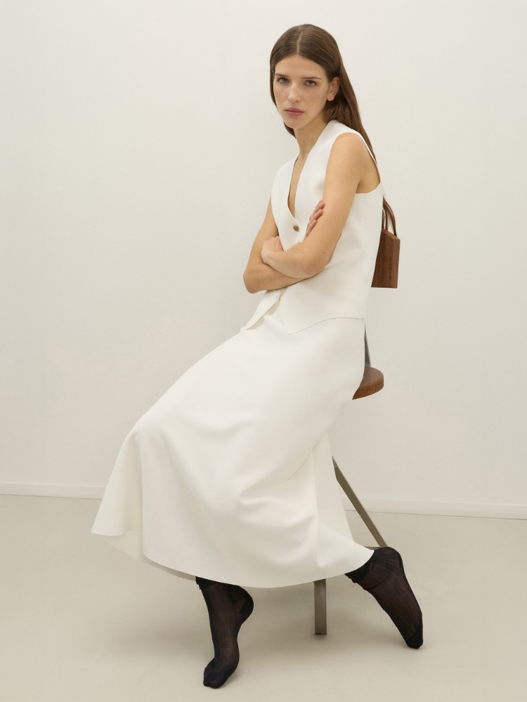 Viscose yarn skirt + WHITE - Max Mara