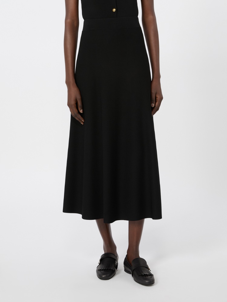 Viscose yarn skirt - BLACK - 2