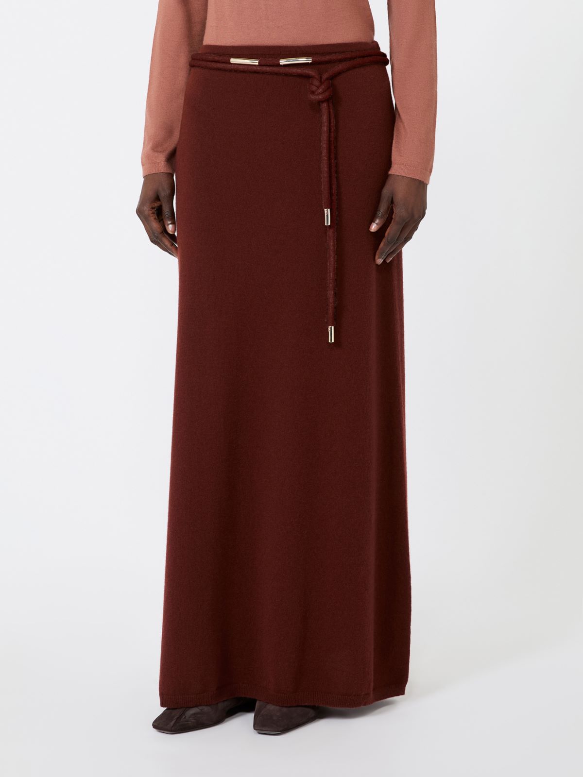 Long cashmere yarn skirt - RUST - Max Mara - 2