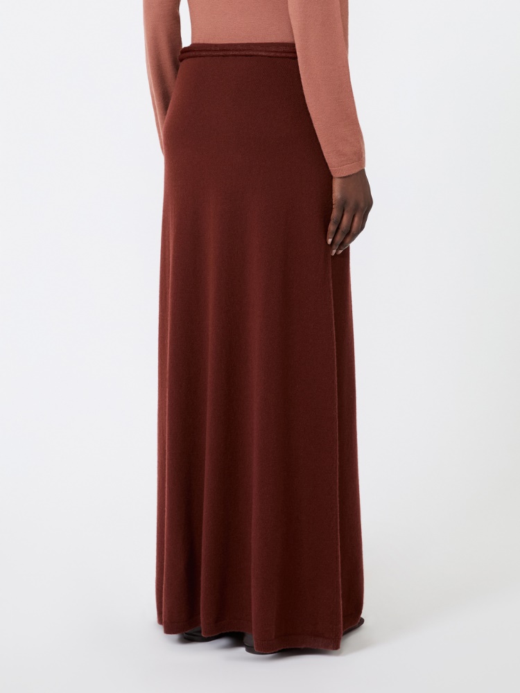 Long cashmere yarn skirt - RUST - Max Mara - 3