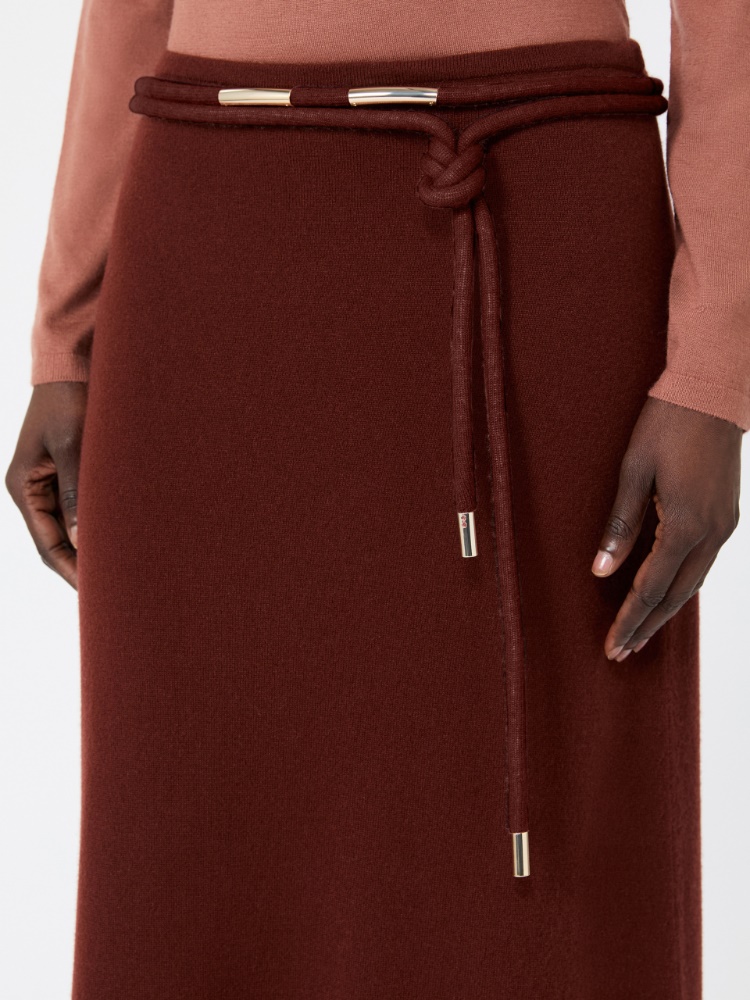 Long cashmere yarn skirt - RUST - Max Mara - 4