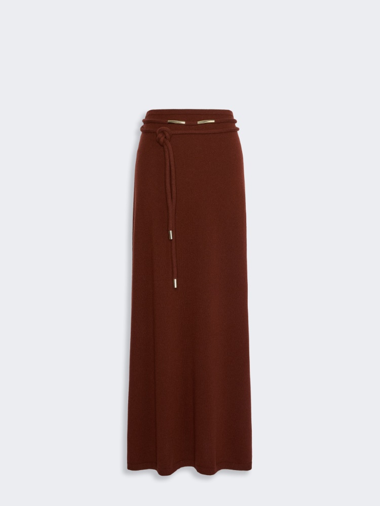 Long cashmere yarn skirt - RUST - Max Mara - 5