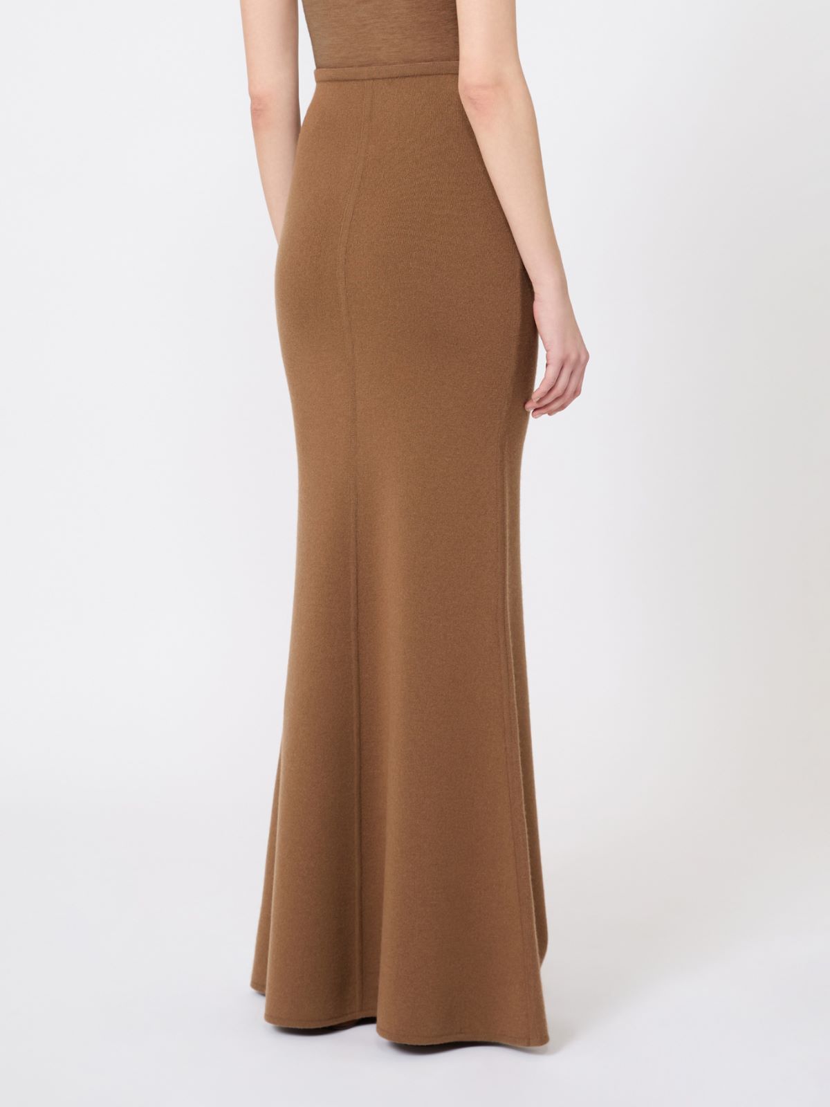 Wool and cashmere yarn skirt - CAMEL - Max Mara - 3