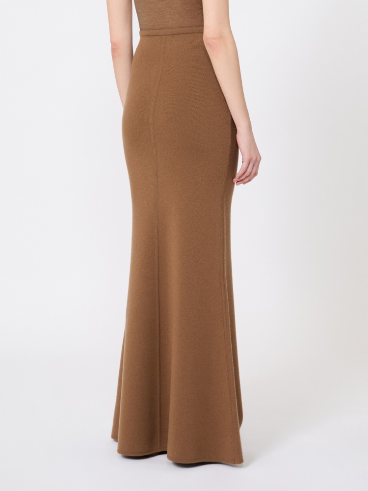 Wool and cashmere yarn skirt - CAMEL - Max Mara - 3